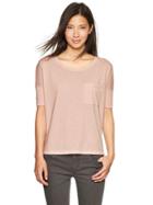 Gap Women Elbow Sleeve Burnout Tee - Nude Rose
