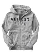 Gap Women Logo Marled Zip Hoodie - Gray