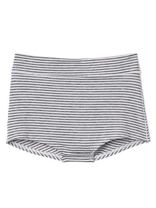 Gap Women Breathe High Waist Bikini - Light Heather Gray Stripe