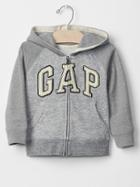 Gap Logo Marled Zip Hoodie - Grey Heather
