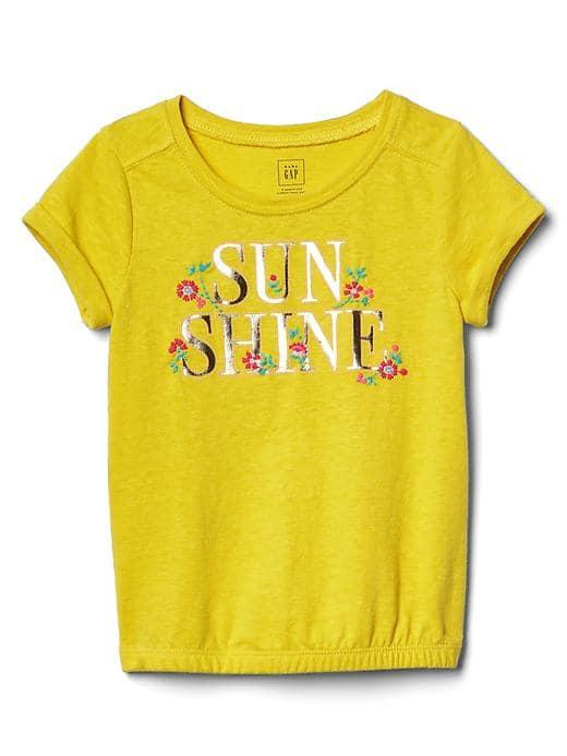 Gap Embellished Graphic Bubble Tee - Solar Flare