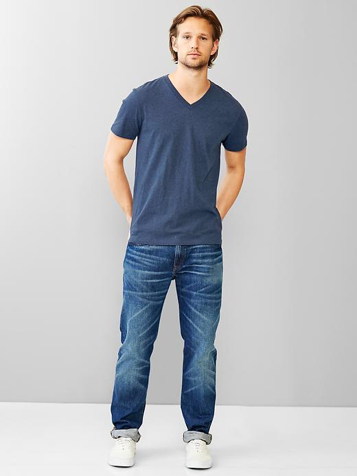 Gap Men The Essential V Neck T - Navy Heather