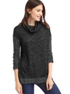 Gap Women Softspun Marled Cowl Neck Tunic - True Black