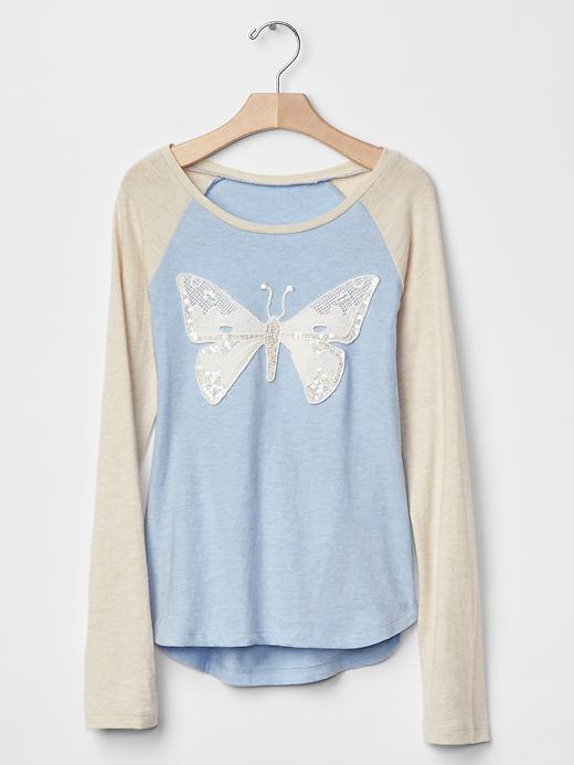 Gap Embellished Graphic Baseball Tee - Bicoastal Blue