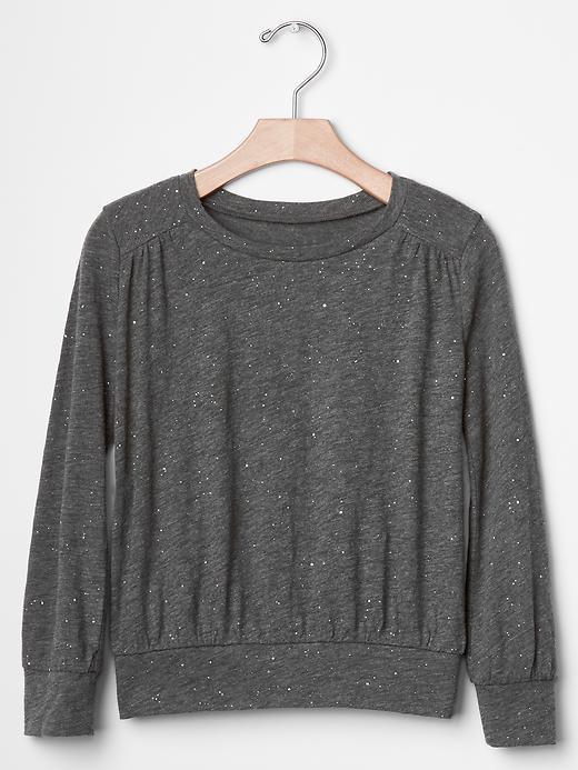 Gap Sparkle Banded Tee - Sparkle Heather Gray