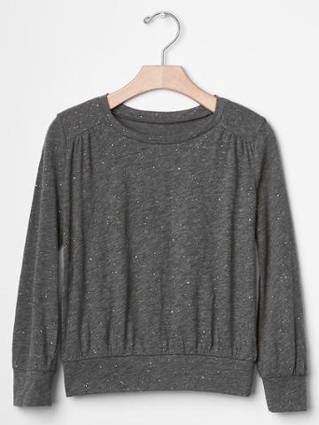 Gap Sparkle Banded Tee - Sparkle Heather Gray