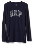 Gap Women Logo Crewneck Long Sleeve Tee - Dark Night