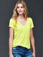 Gap Vintage Wash V Neck Diamond Tee - Limon