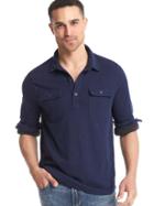 Gap Men Ribbed Pullover Work Shirt - Dark Night