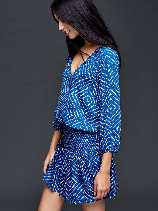 Gap Women Geo Print Smock Dress - Blue Edge