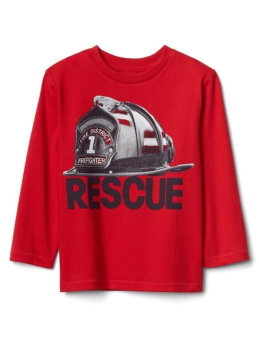 Gap Graphic Long Sleeve Crew Tee - Holly Berry