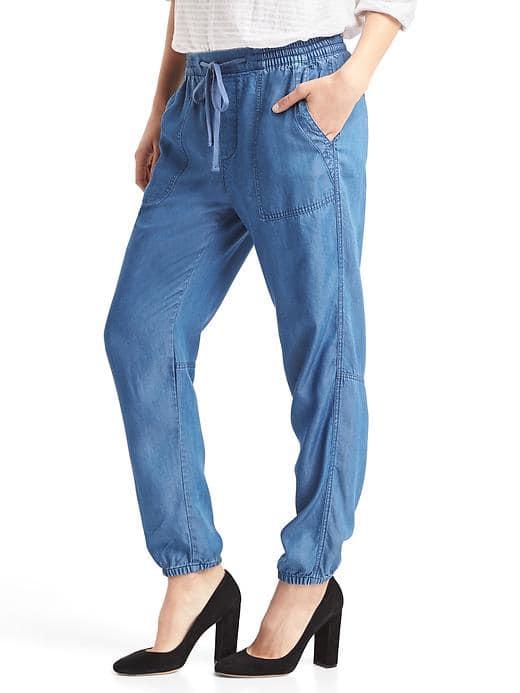 Gap Women Tencel Utility Joggers - Light Indigo