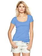 Gap Favorite Short Sleeve Scoop Tee - China Blue