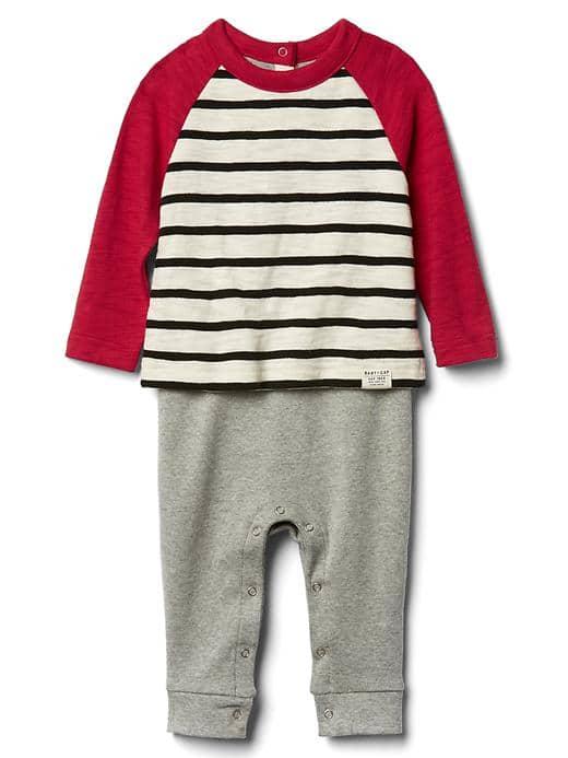 Gap Stripe Double Layer One Piece - Modern Red