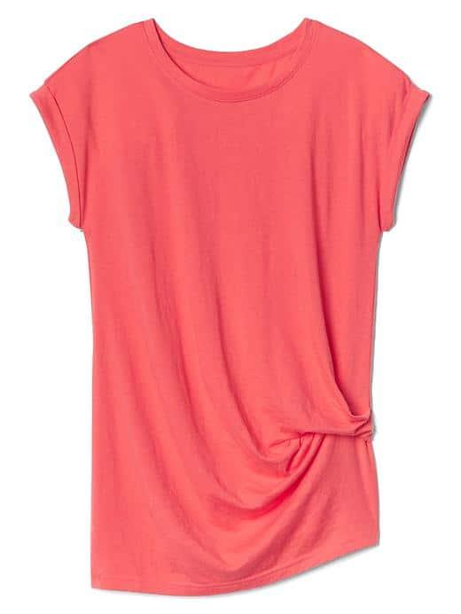 Gap Women Side Twist Cap Sleeve - Fresh Coral