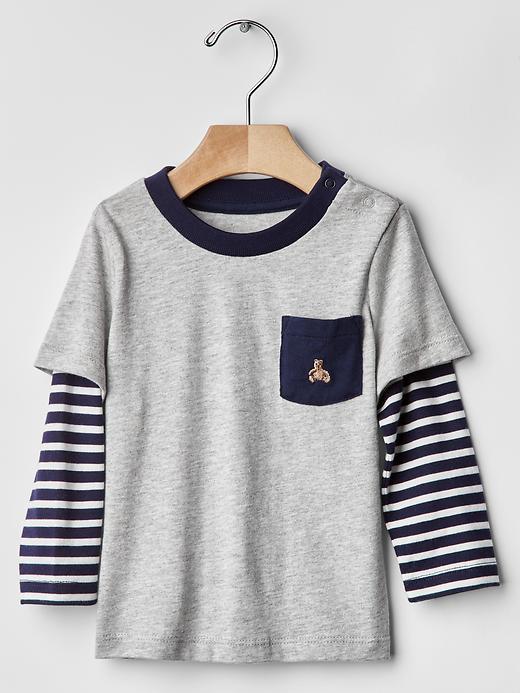 Gap 2 In 1 Pocket Tee - Heather Gray