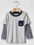 Gap 2 In 1 Pocket Tee - Heather Gray