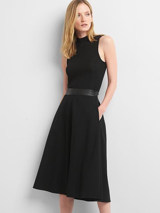 Gap A Line Ponte Midi Skirt - True Black
