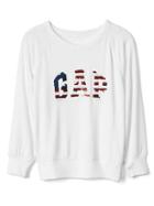 Gap Women Softspun Logo Raglan Sweatshirt - White