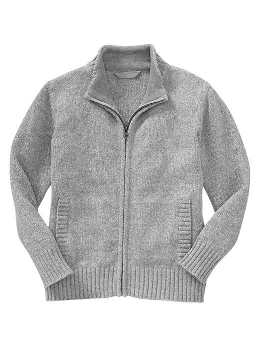 Gap Mockneck Zip Cardigan - Heather Gray
