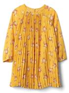 Gap Floral Long Sleeve Pleat Dress - Mini Yellow Floral