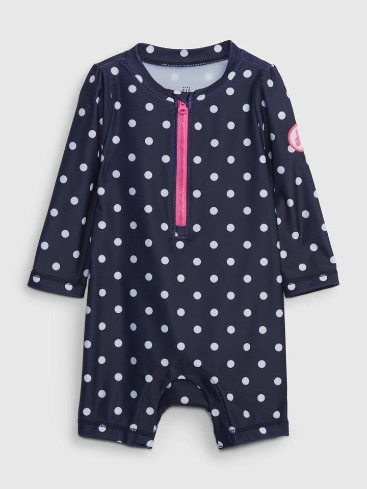 Baby Recycled Polka Dot Rash Guard Swim One-piece