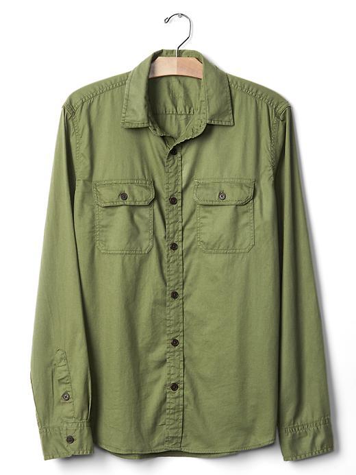 Gap Men Utility Standard Fit Shirt - Desert Cactus