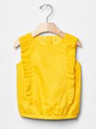 Gap Ruffle Front Bubble Tank - Sun Spot