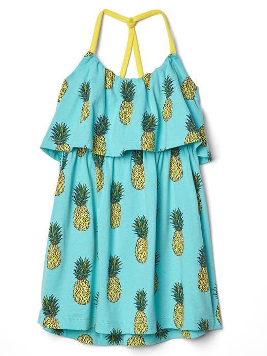 Gap Tiered Knot Back Dress - Pineapple
