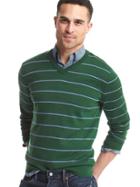 Gap Men Merino Wool Stripe Slim Fit Sweater - Green & Blue