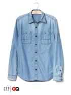 Gap Men X Gq Michael Bastian Denim Shirt - Chambray Blue