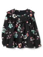 Gap Floral Long Sleeve Ruffle Top - Florida Floral White