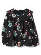 Gap Floral Long Sleeve Ruffle Top - Florida Floral White