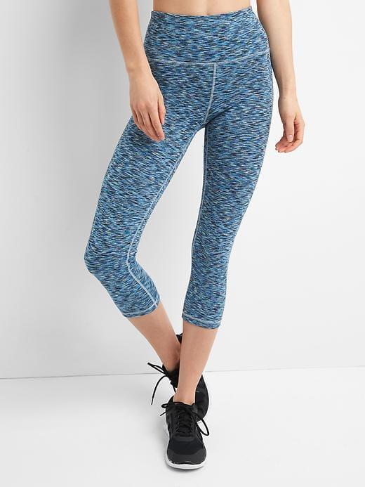 Gap Women Gfast High Rise Blackout Spacedye Capris - Bright Turquoise