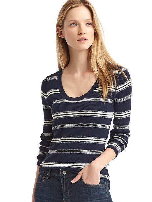 Gap Women Ribbed Stripe Pullover - Dark Night