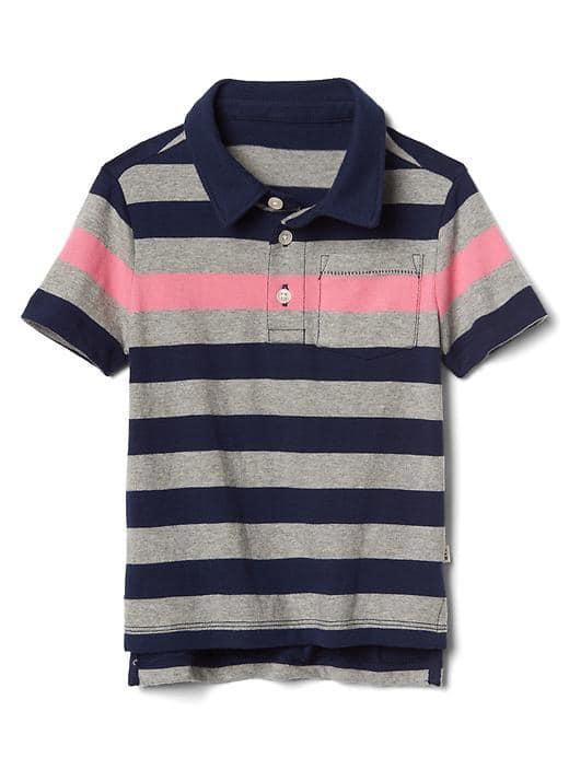Gap Stripe Short Sleeve Polo - Elysian Blue