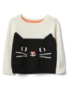 Gap Halloween Kitten Crew Sweater - Ivory Frost