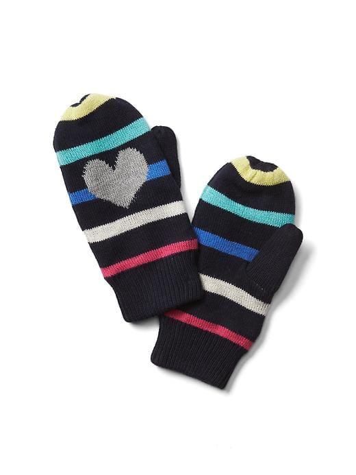 Gap Intarsia Heart Stripe Mittens - Multi