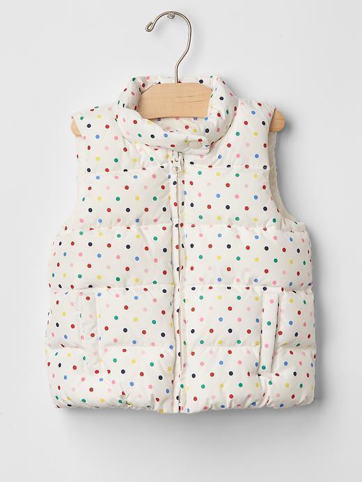 Gap Coldcontrol Max Sprinkle Dots Puffer Vest - Mix Dot Print