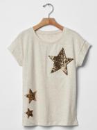 Gap Sequin Graphic A Line Tee - B2621