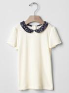Gap Contrast Round Collar Top - New Off White