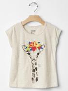 Gap Jungle Embroidered Graphic Tee - Oatmeal Heather