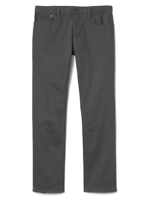 Gap Men Twill Straight Fit Pants Stretch - Pavement Grey