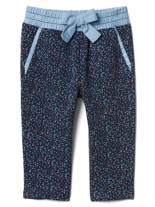 Gap Mix Fabric Capri Joggers - Navy Floral