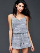 Gap Women Stripe Cami Skort Romper - Blue Stripe