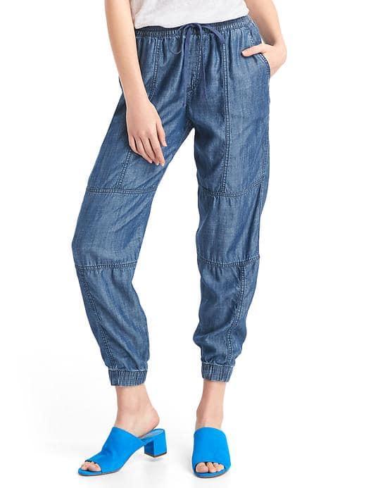 Gap Women Tencel Seamed Joggers - Light Indigo