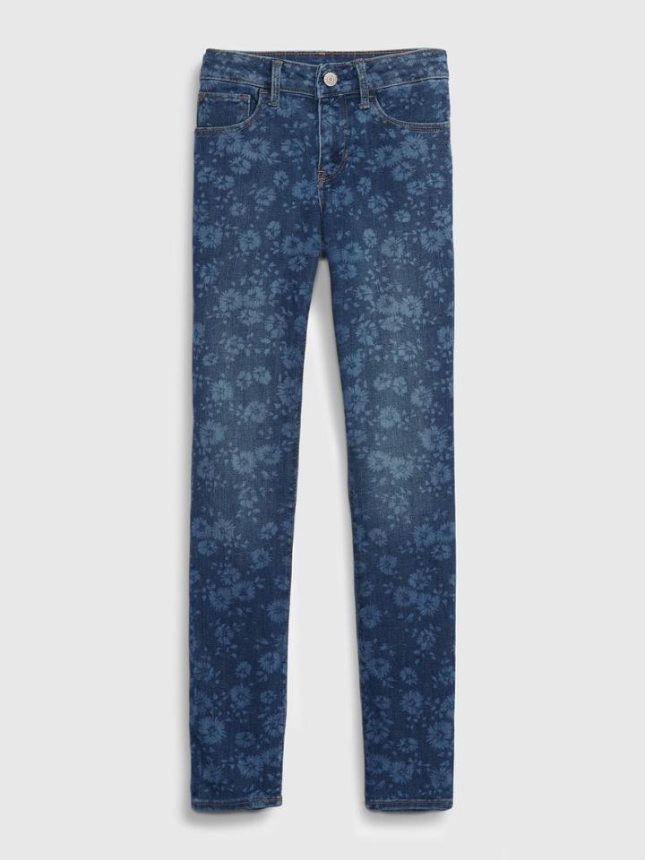 Kids Floral Skinny Jeans With Washwell