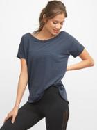Gap Women Breathe Mesh Roll Sleeve Tee - Black