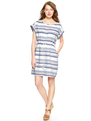Gap Multi Stripe Linen T Shirt Dress