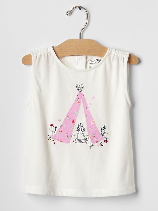 Gap Embellished Graphic Muscle Tee - New Off White